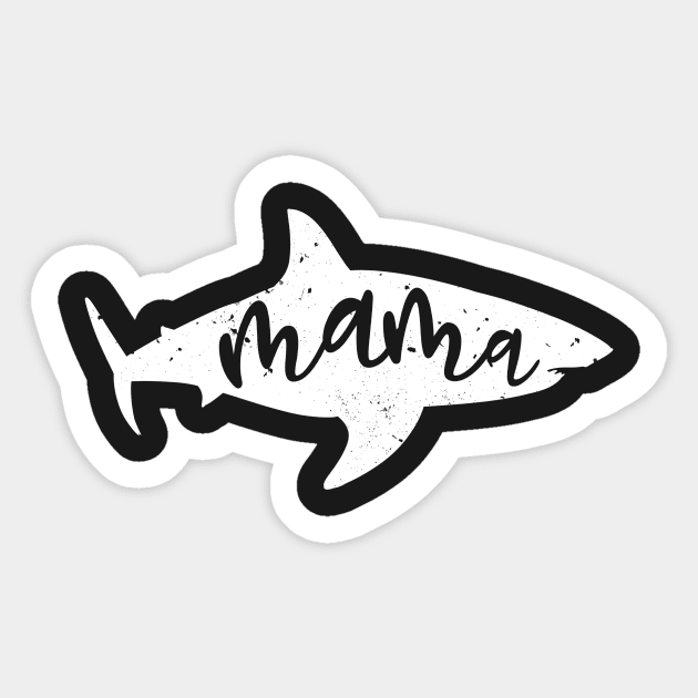 Mama Shark Fin Mom Distressed Sticker by underheaven